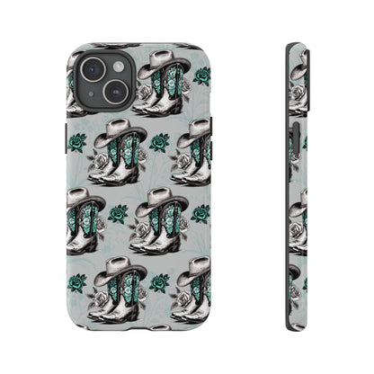 Teal Floral Boots Tough Case