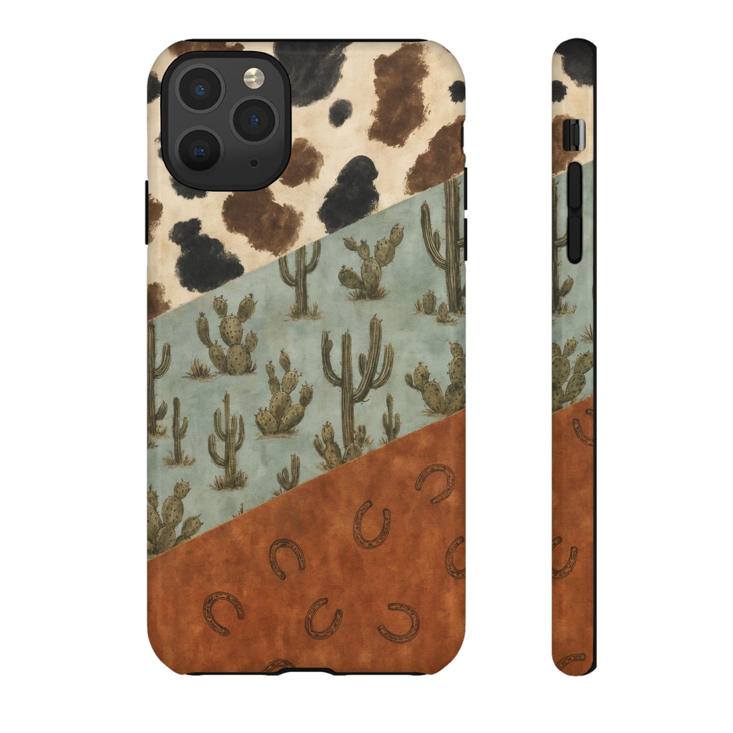 Cowhide Turquoise Cactus Tough Case