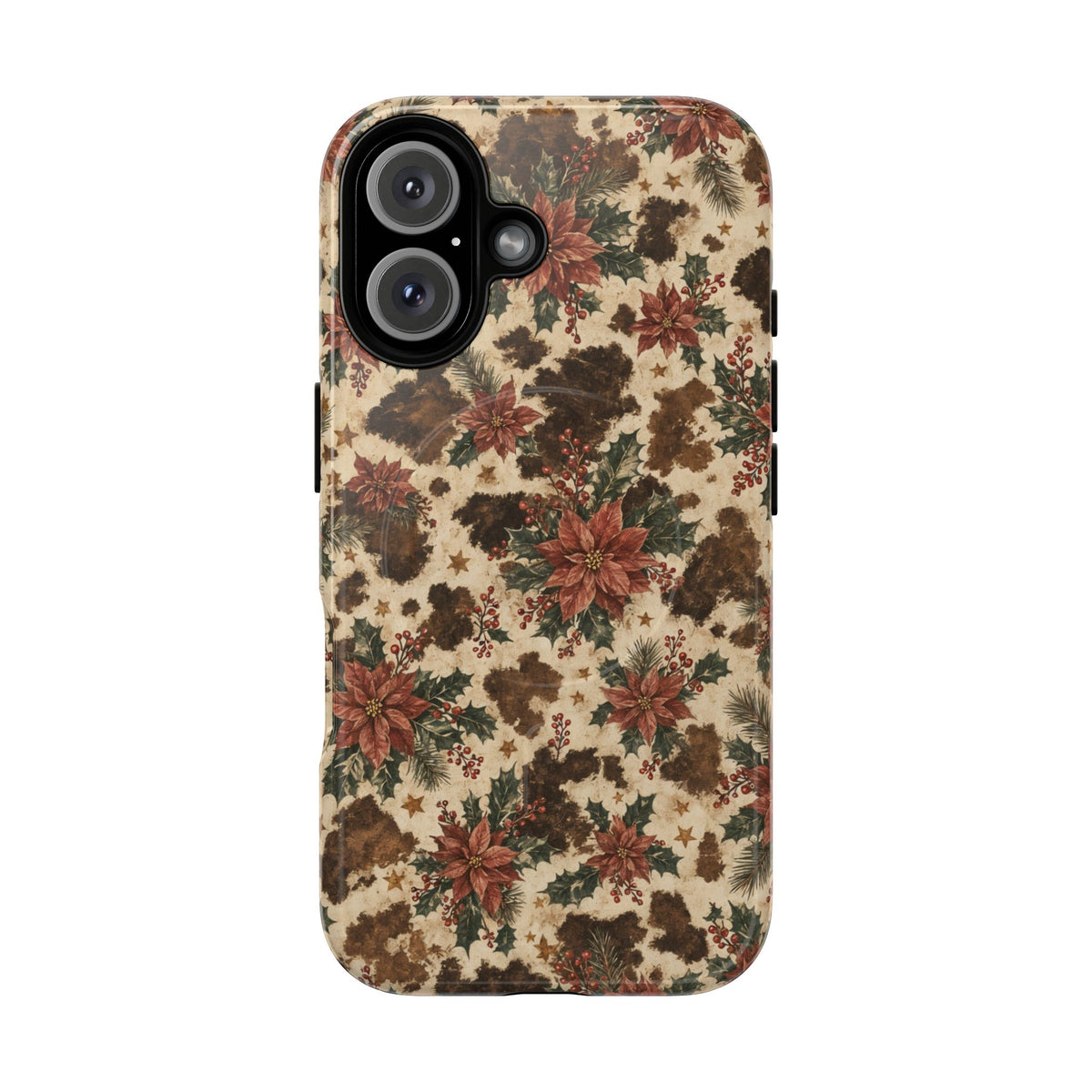 Cowhide Poinsettia Magnetic Case