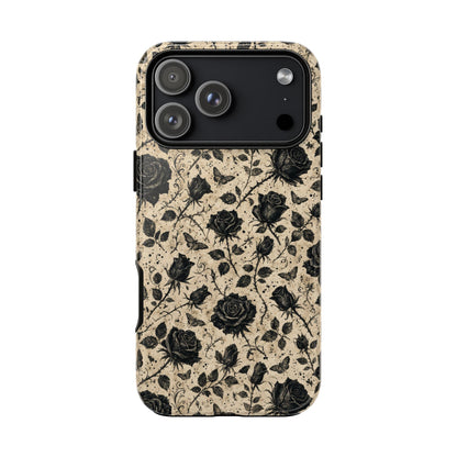 Black Rose Bone Tough Case