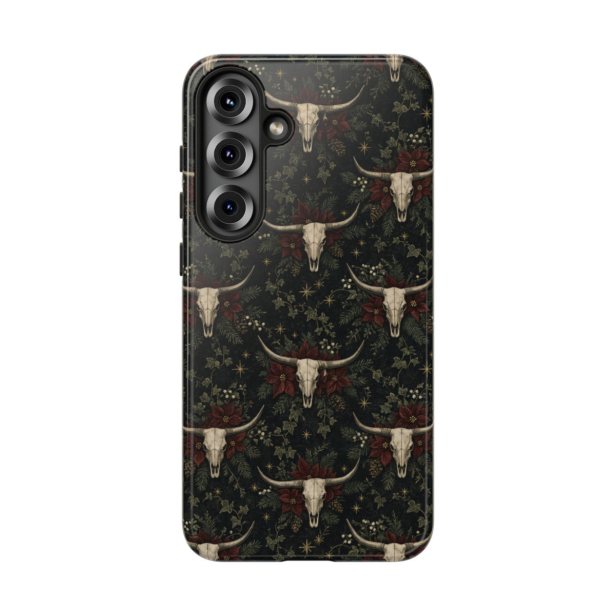 Midnight Skull Poinsettia Tough Case