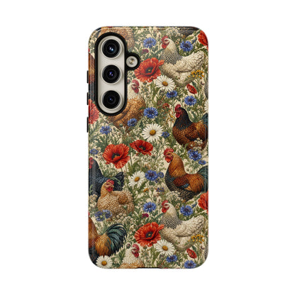 Patriotic Floral Chickens Tough Case