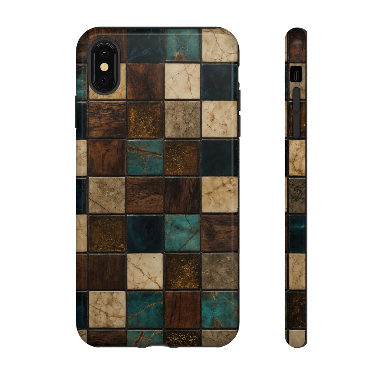 Teal Walnut Tile Tough Case