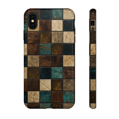 Teal Walnut Tile Tough Case