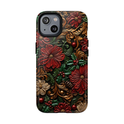 Tooled Christmas Blooms Magnetic Case