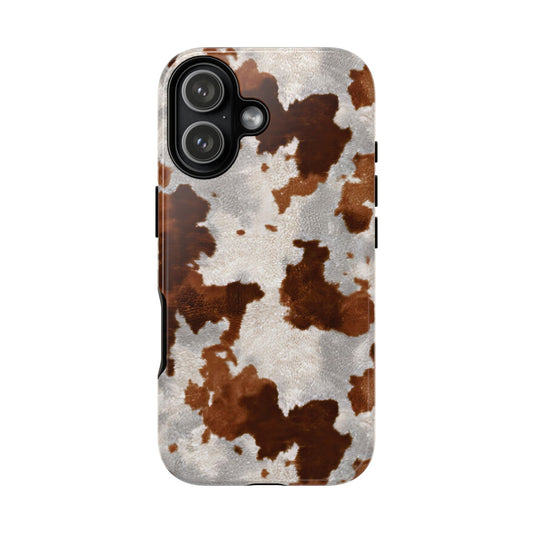 Brown Cowhide Tough Phone Case