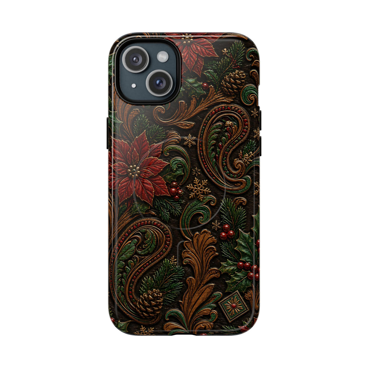 Carved Christmas Paisley Magnetic Case