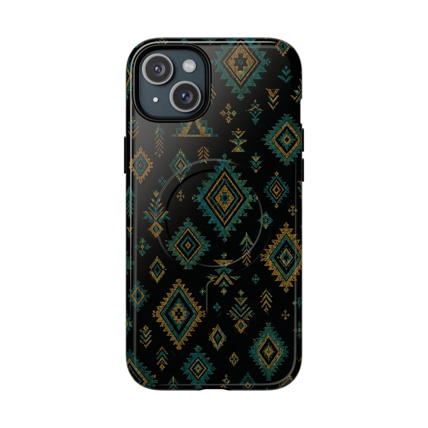 Turquoise Gold Aztec Magnetic Case