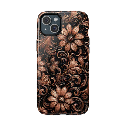 Rose Gold Floral Magnetic Case