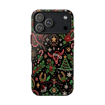 Neon Christmas Skulls Tough Case