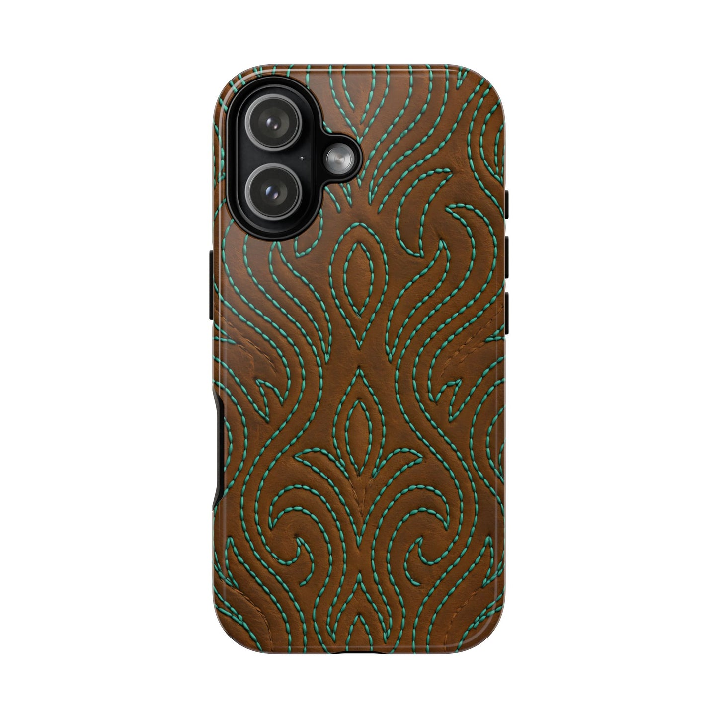 Turquoise Stitched Tough Phone Case
