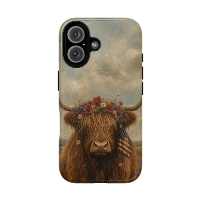 Patriotic Highland Cow Magnetic Case