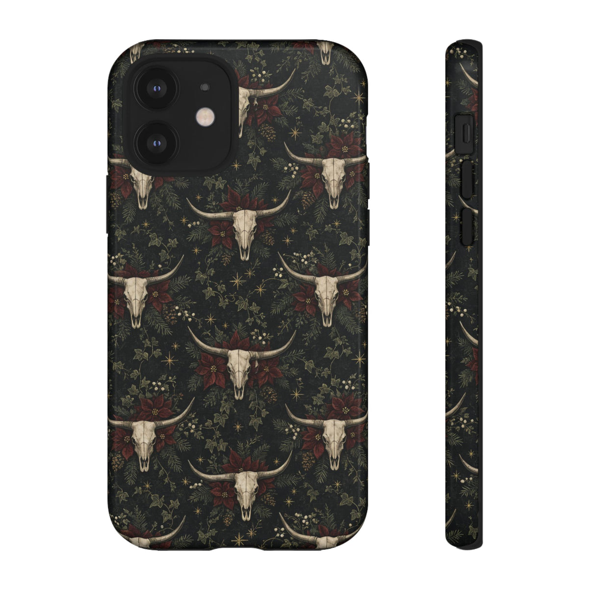 Midnight Skull Poinsettia Tough Case