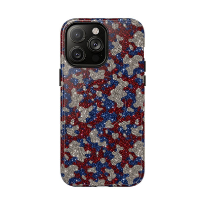 USA Cowhide Glitter Magnetic Case