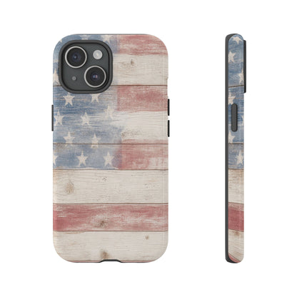 White Wood Flag Tough Case