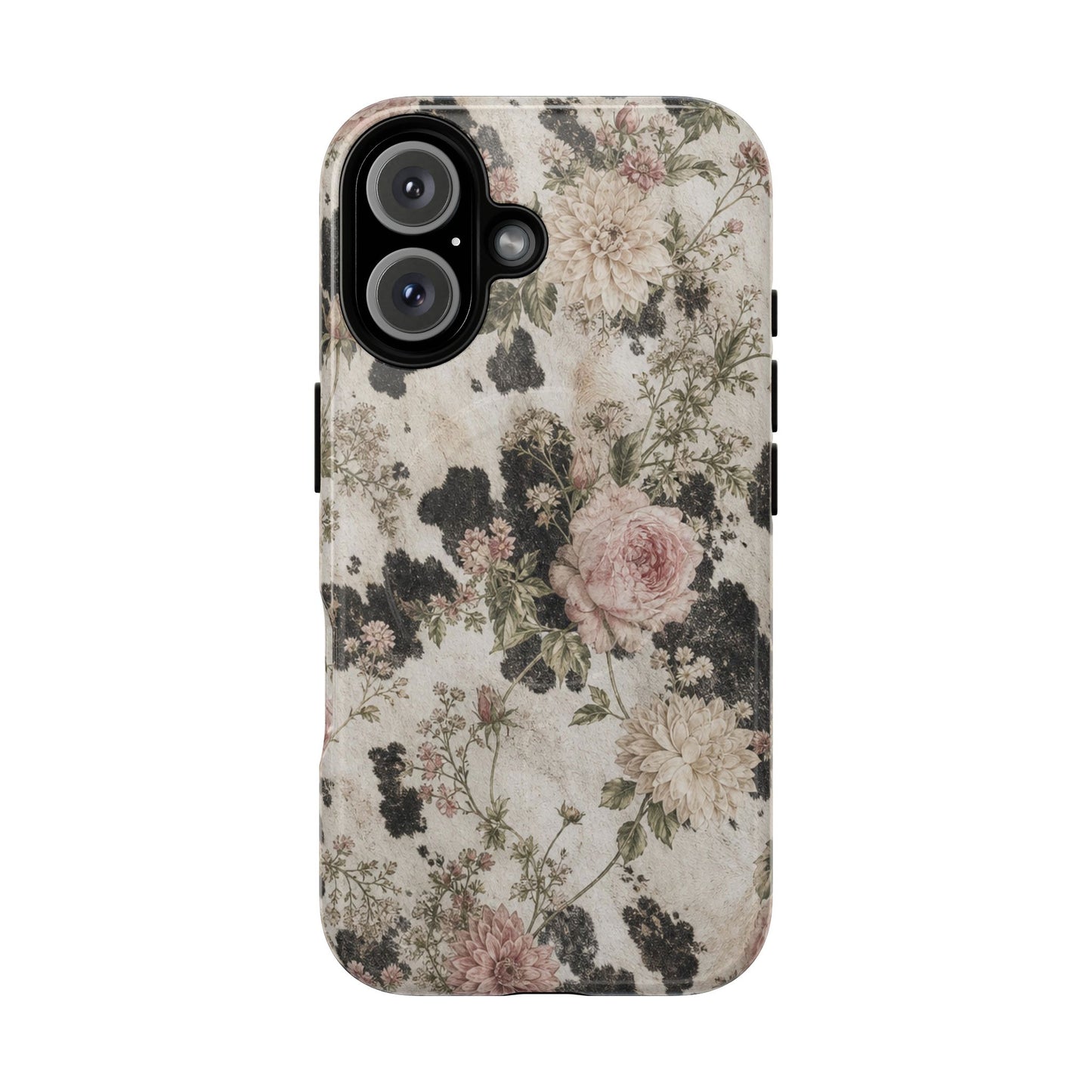 Floral Cowhide Magnetic Case
