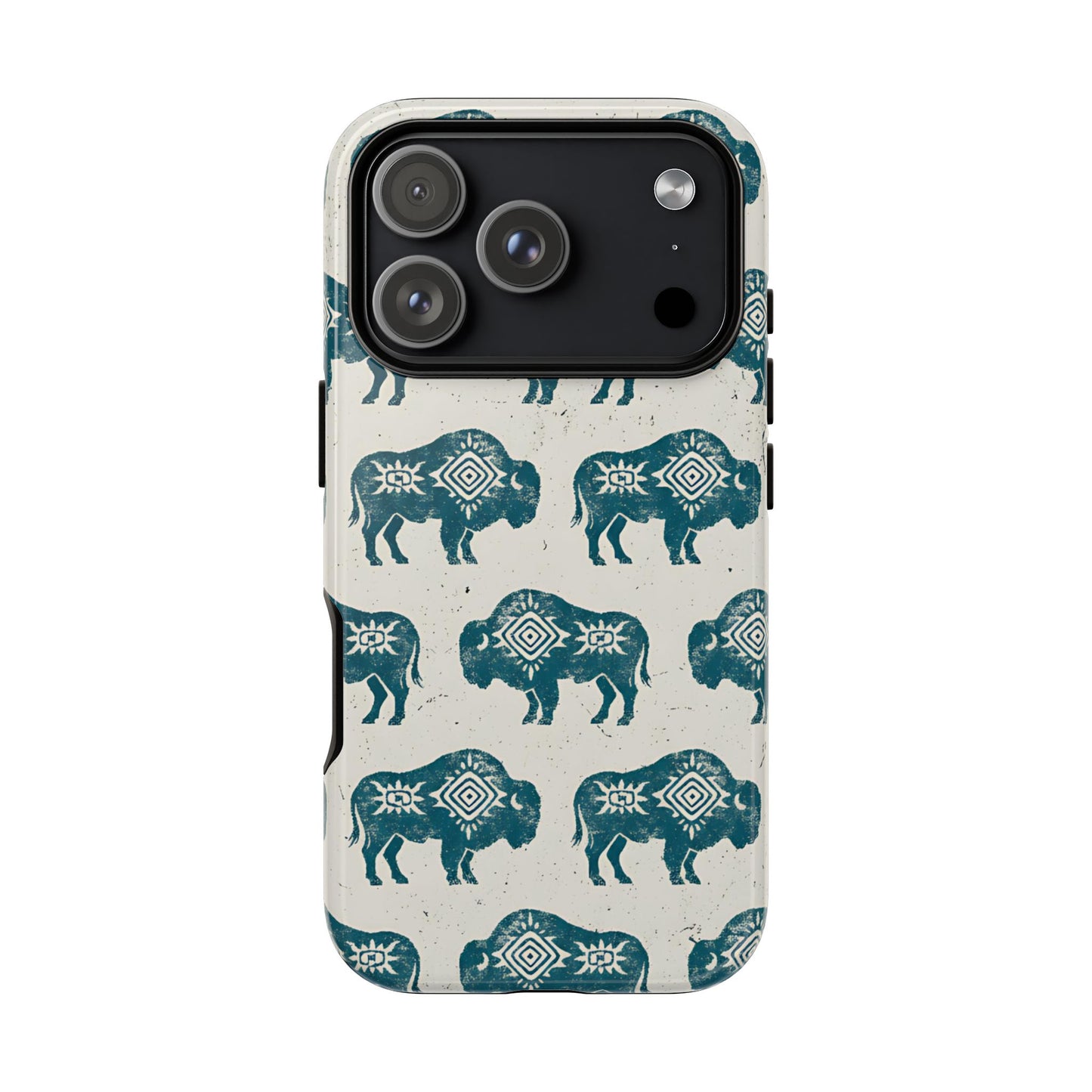 Teal Aztec Buffalo Tough Phone Case