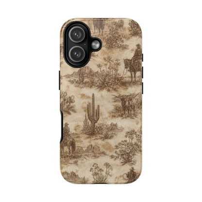 Ivory Cowhide Toile Tough Case