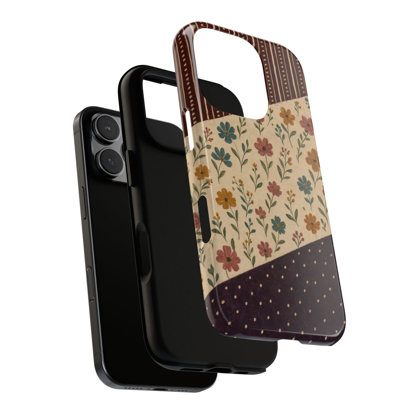 Fall Floral Stripe Tough Case