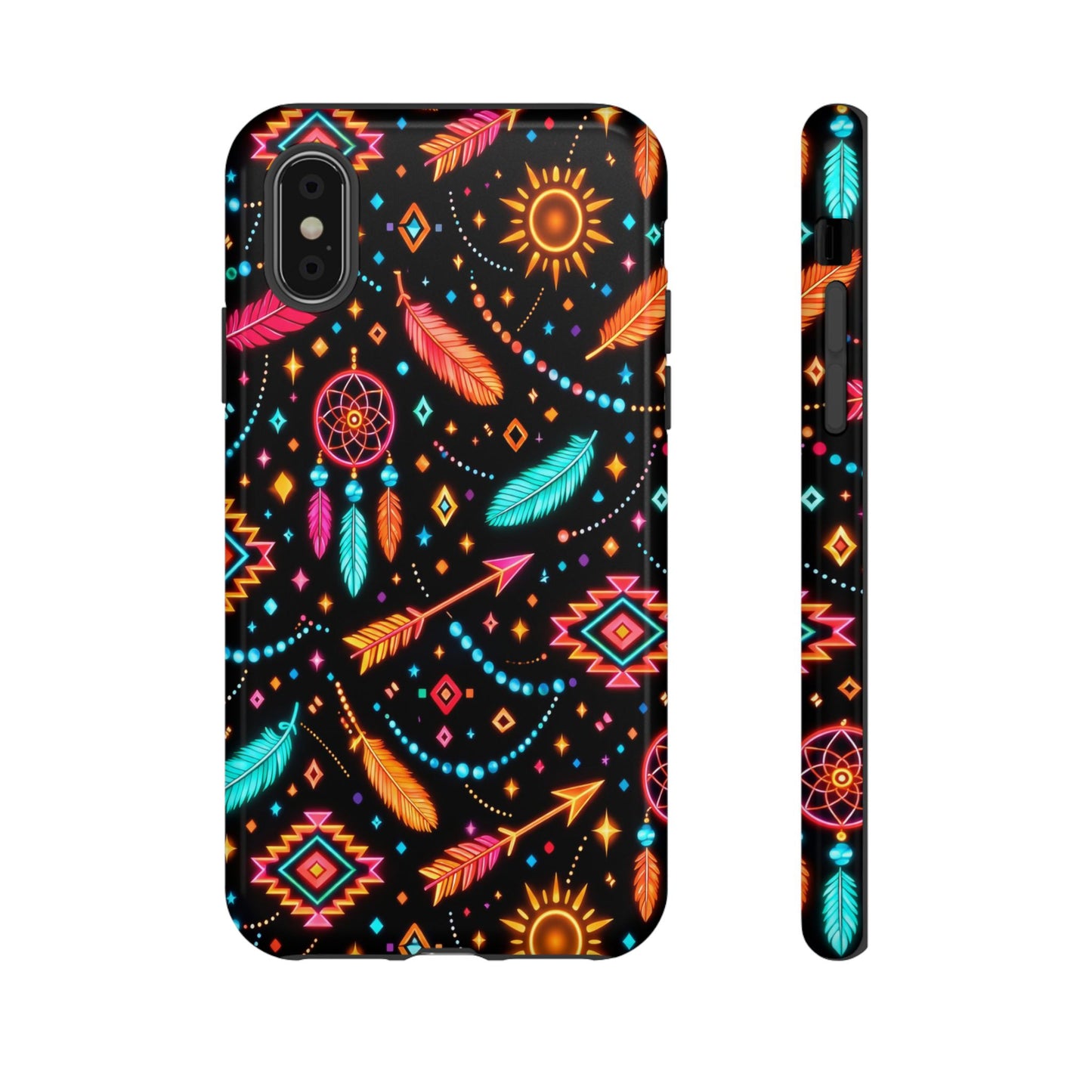 Neon Aztec Feather Tough Case