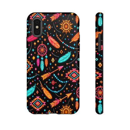 Neon Aztec Feather Tough Case