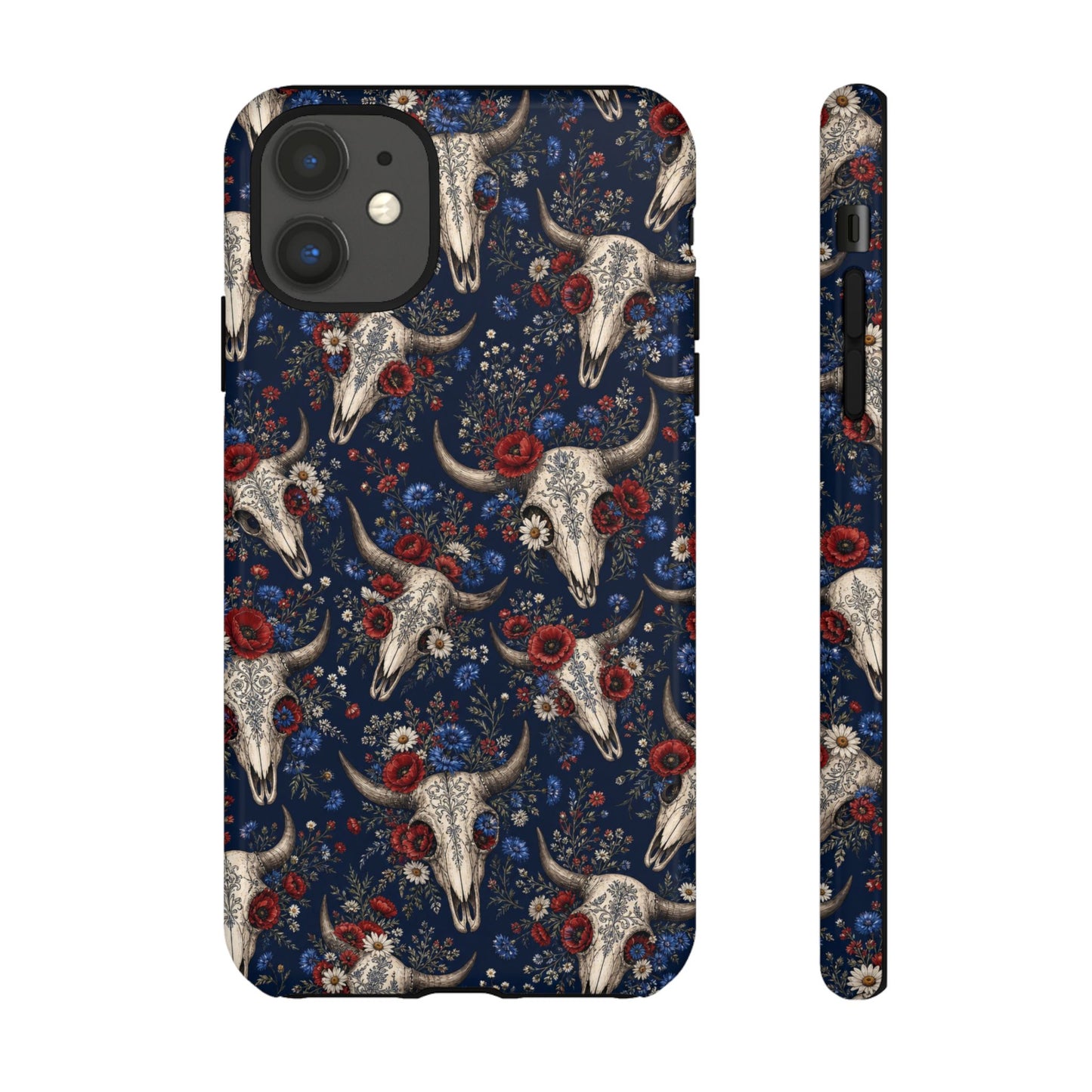 Patriotic Floral Skulls Tough Case