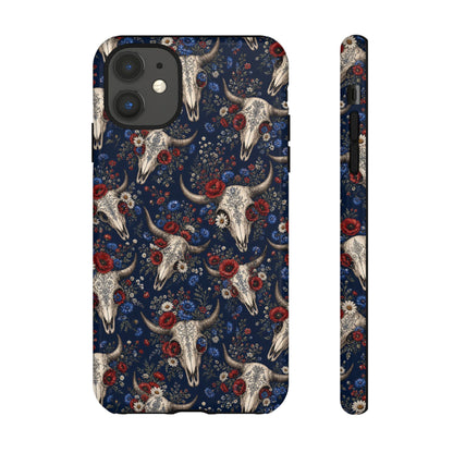 Patriotic Floral Skulls Tough Case