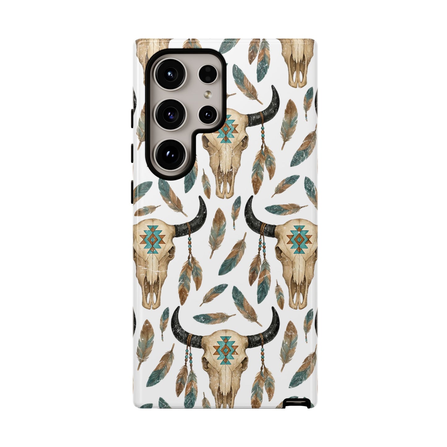 Aztec Feather Skull Tough Case
