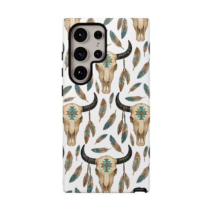 Aztec Feather Skull Tough Case