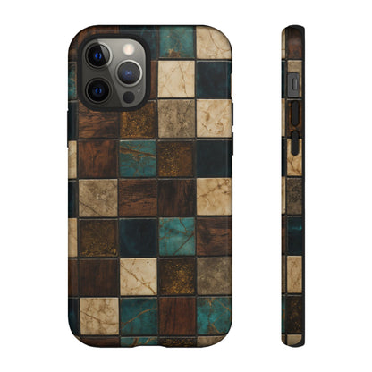 Teal Walnut Tile Tough Case