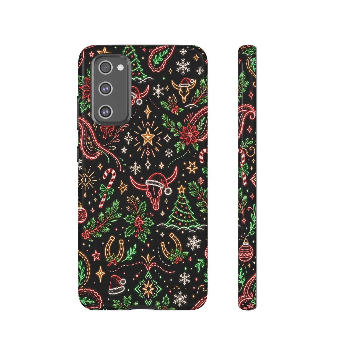 Neon Christmas Skulls Tough Case