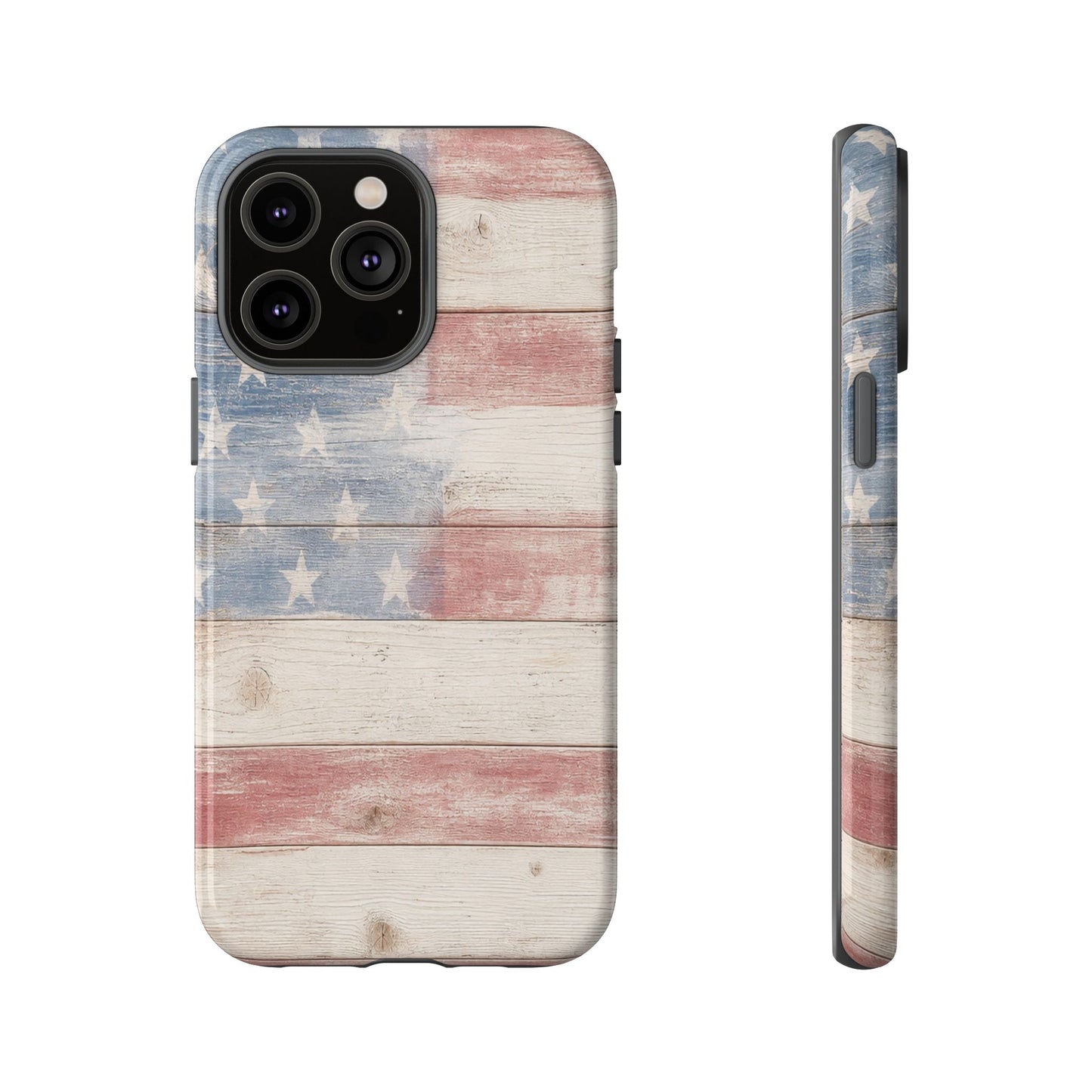 White Wood Flag Tough Case