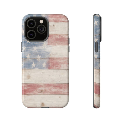 White Wood Flag Tough Case