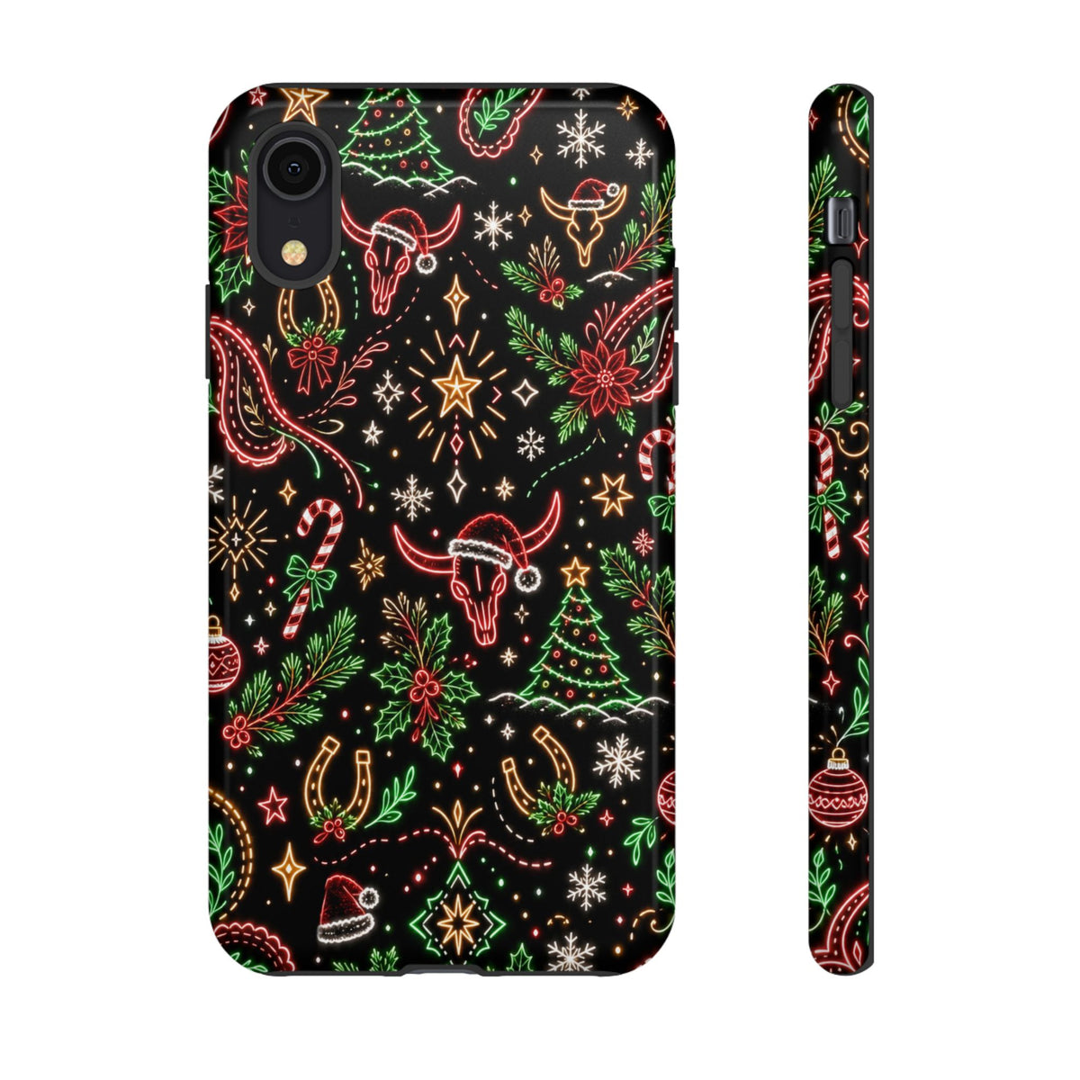 Neon Christmas Skulls Tough Case