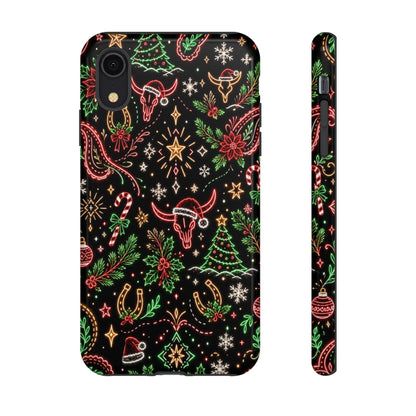 Neon Christmas Skulls Tough Case