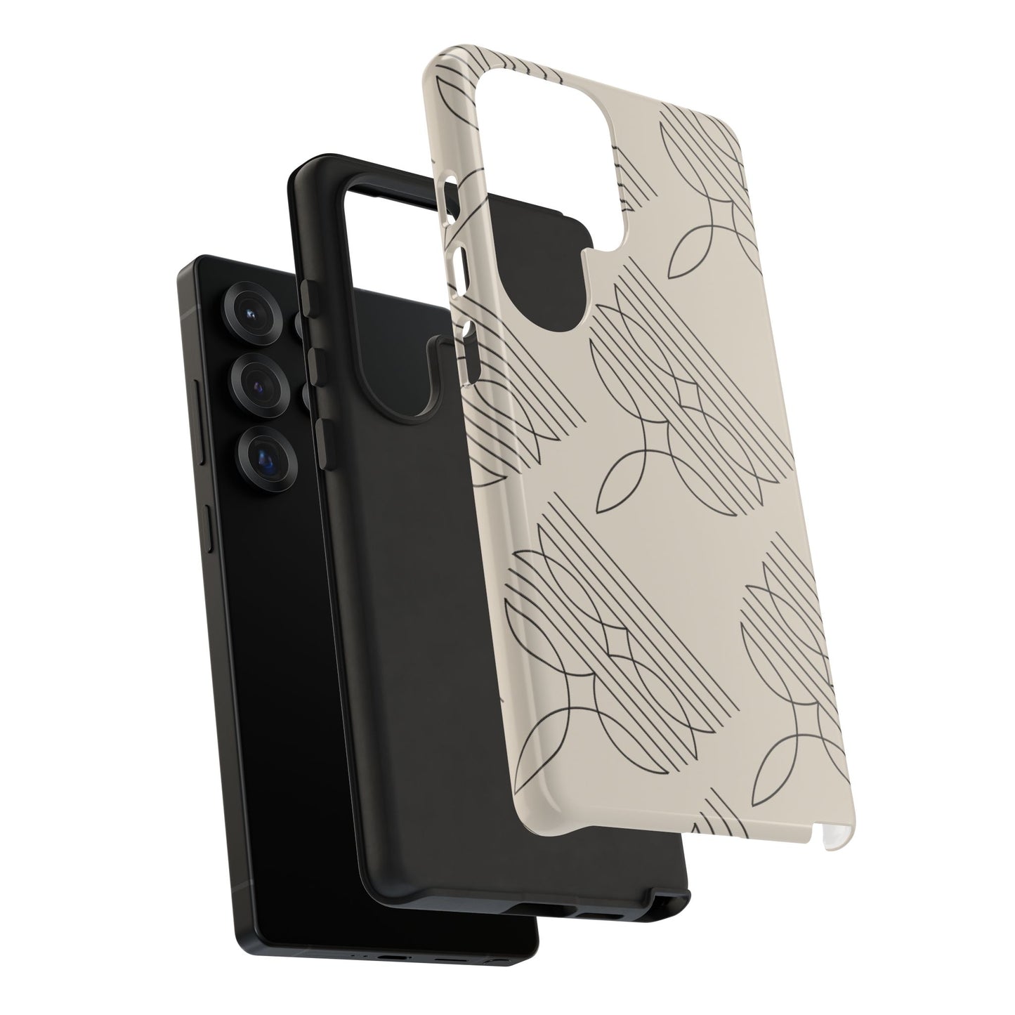 Boot Stitch Pattern Tough Phone Case-Beige