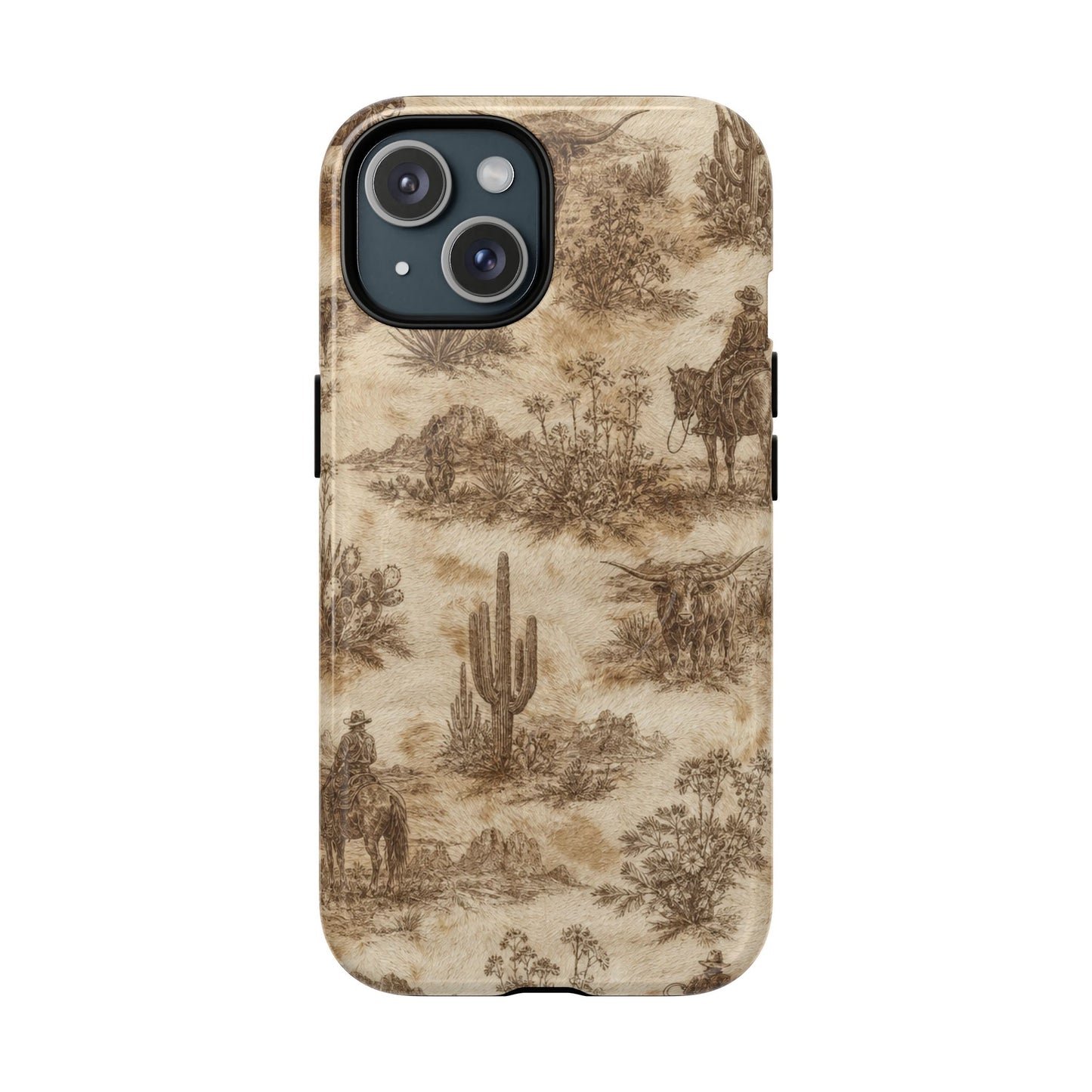 Ivory Cowhide Toile Magnetic Case