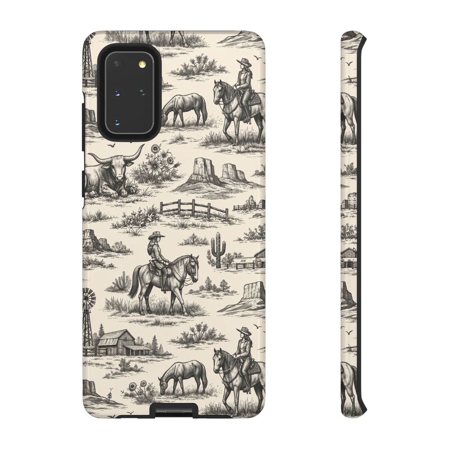 Western Toile Black Tough Case