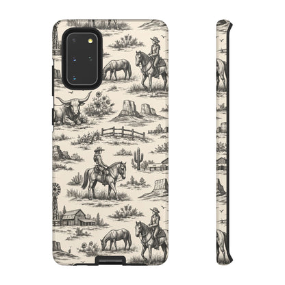 Western Toile Black Tough Case