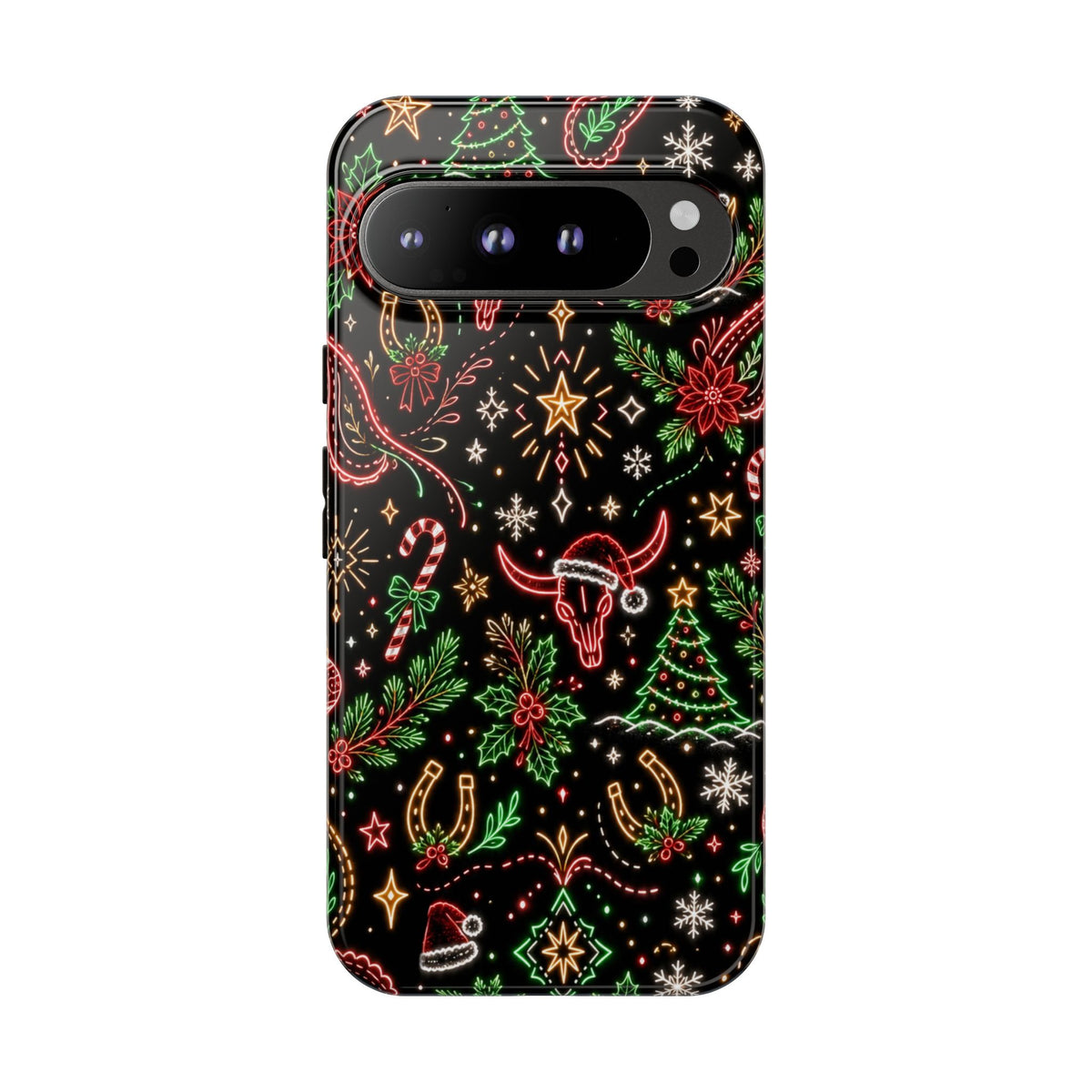 Neon Christmas Skulls Tough Case