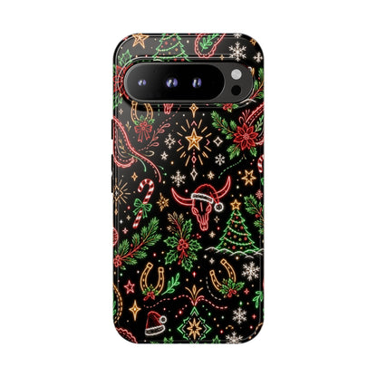 Neon Christmas Skulls Tough Case