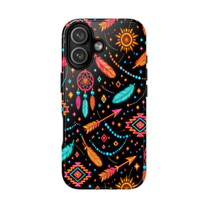 Neon Aztec Feather Tough Case