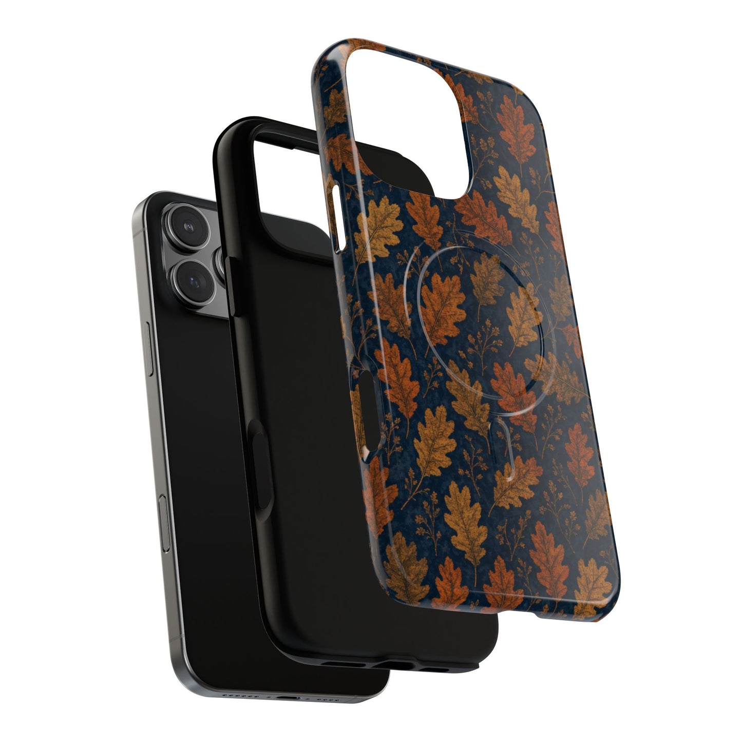 Navy Autumn Leaves Magnetic Case