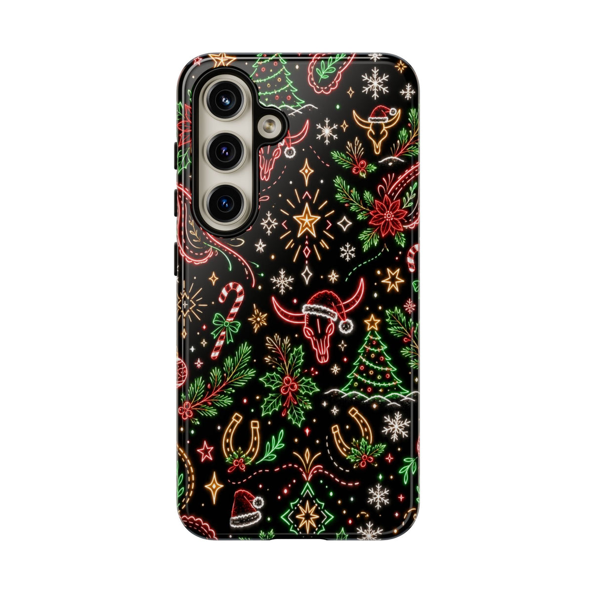 Neon Christmas Skulls Tough Case