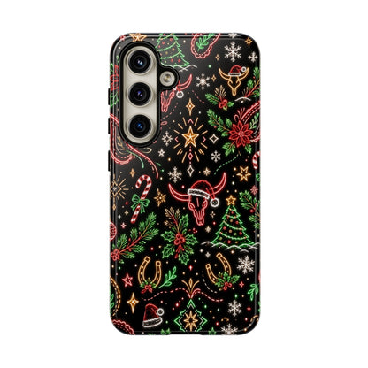 Neon Christmas Skulls Tough Case