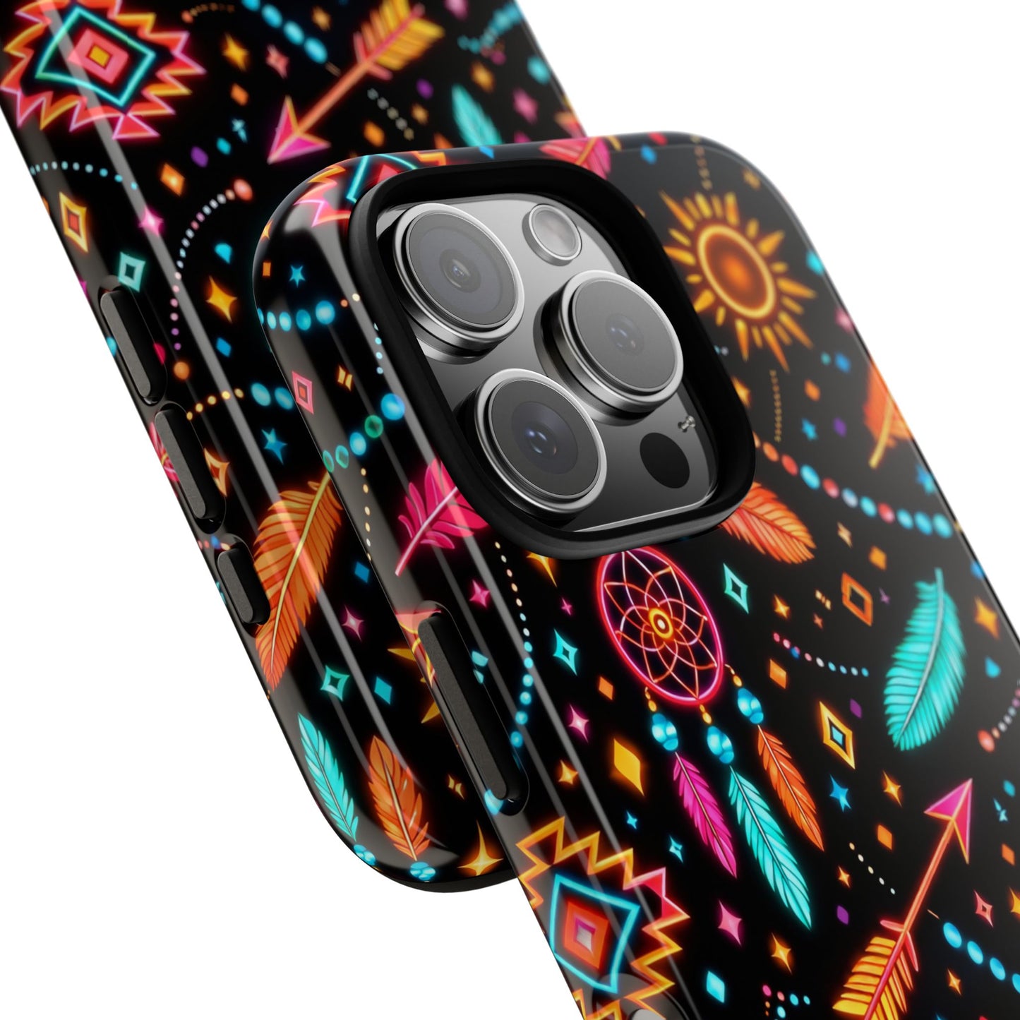 Neon Aztec Feather Tough Case