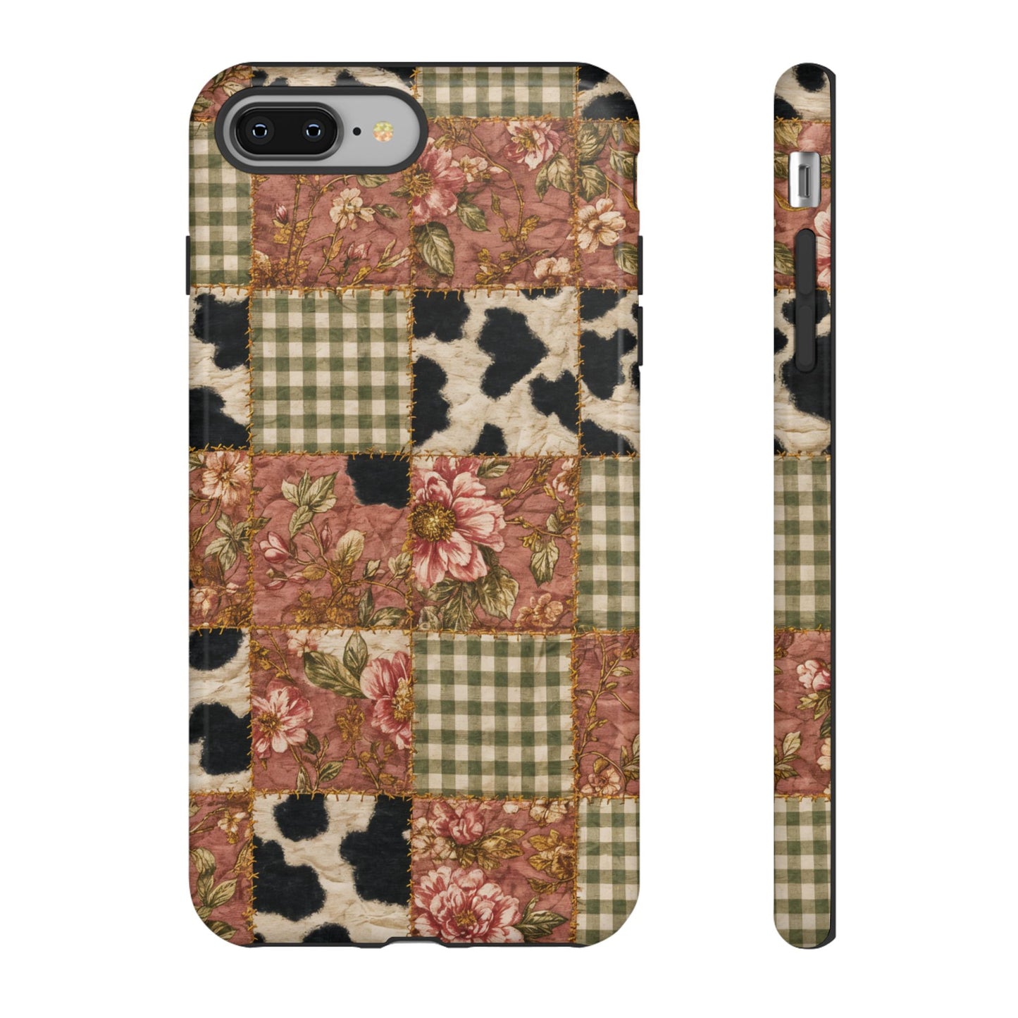 Cowhide Floral Quilt Tough Case