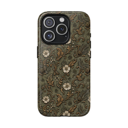 Sage Tooled Roses Magnetic Case
