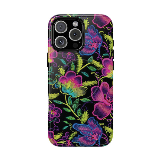 Neon Green Flowers Magnetic Case
