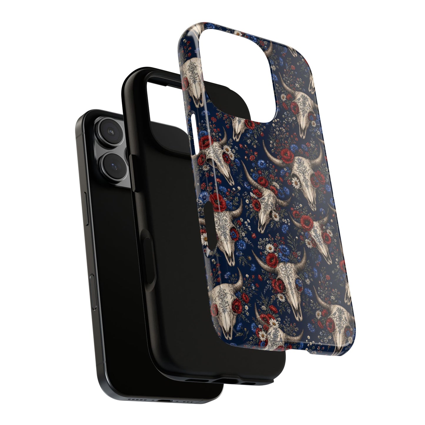 Patriotic Floral Skulls Tough Case